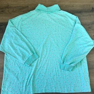 Mint Green Floral Turtle Neck